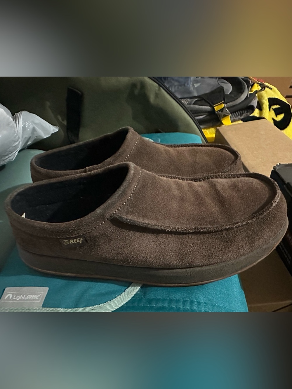 Reef Men's Dark Brown Suede Slip-On Loafers